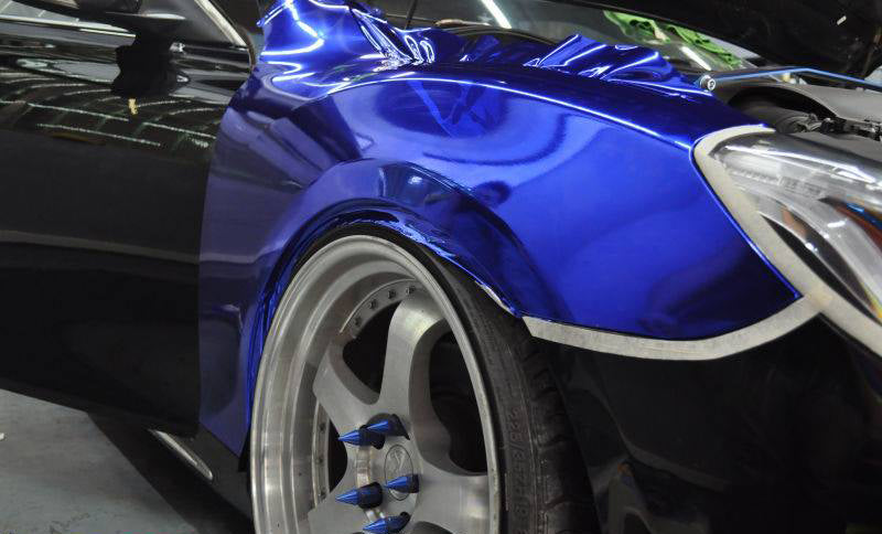 Mallcas™ Mirror Chrome Blue Vinyl Wrap (PET Liner)