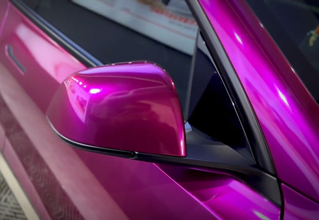 Mallcas™ Glossy Metallic Pearl Purple Vinyl Wrap (PET Liner)