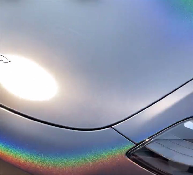 Mallcas™ Matte Rainbow Laser Grey Vinyl Wrap
