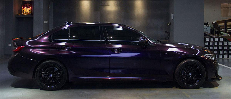 Mallcas™ Glossy Metallic Ghost Midnight Red Vinyl Wrap (PET Liner)