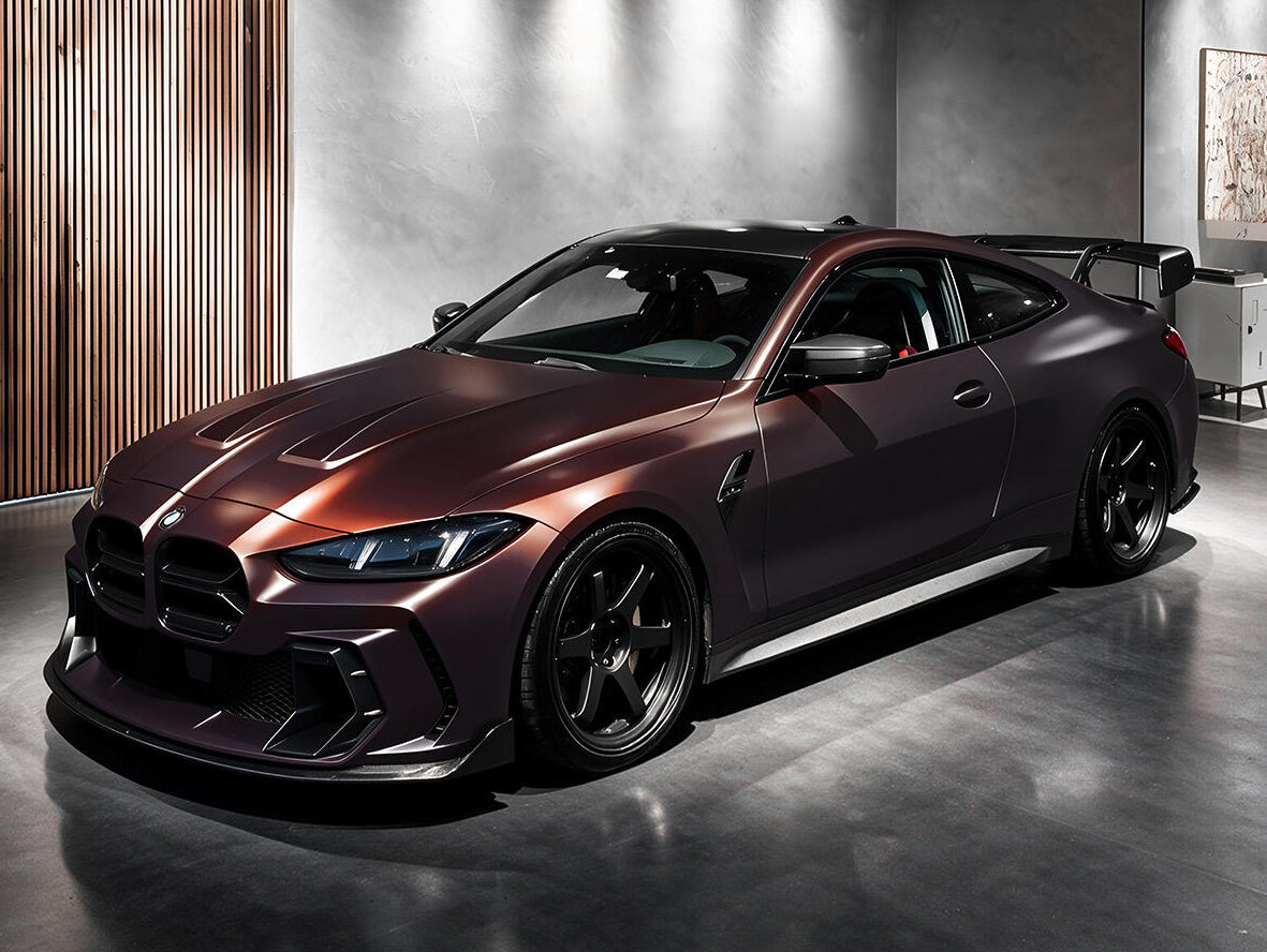 Mallcas™ Satin Flame Ember Black Vinyl Wrap (PET Liner)