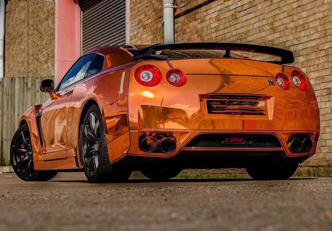 Mallcas™ Mirror Chrome Orange Vinyl Wrap (PET Liner)
