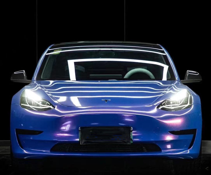 Mallcas™ Glossy Diamond Blue Red Vinyl Wrap