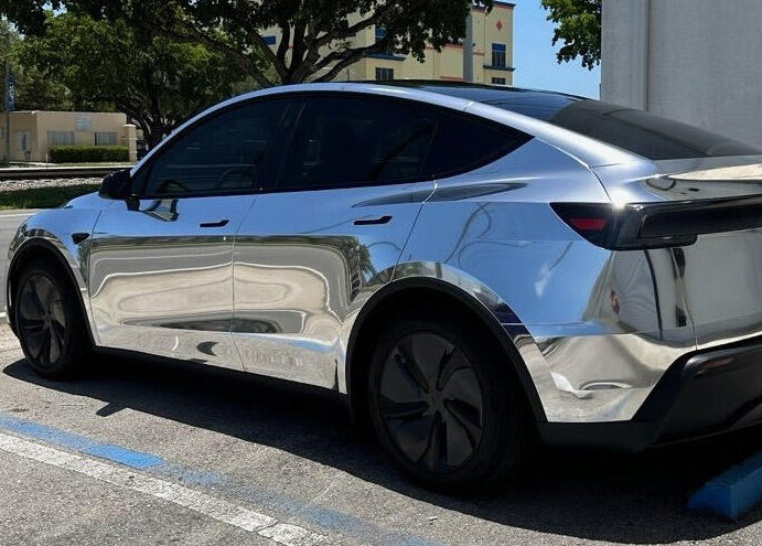 Mallcas™ Mirror Chrome Silver Vinyl Wrap (PET Liner)