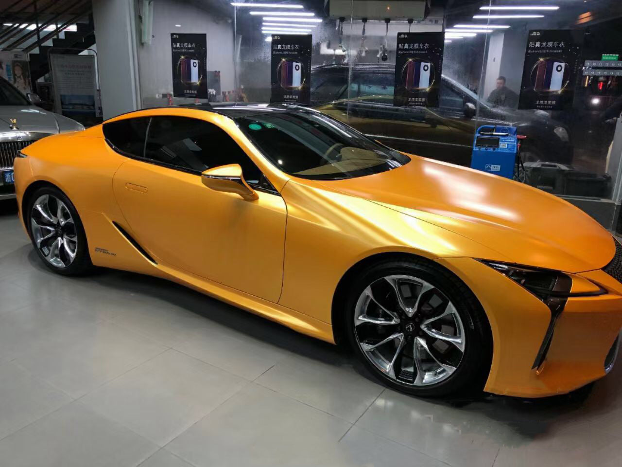 Mallcas™ Matte Heavy Metal Sparkle Yellow Vinyl Wrap (PET Liner)