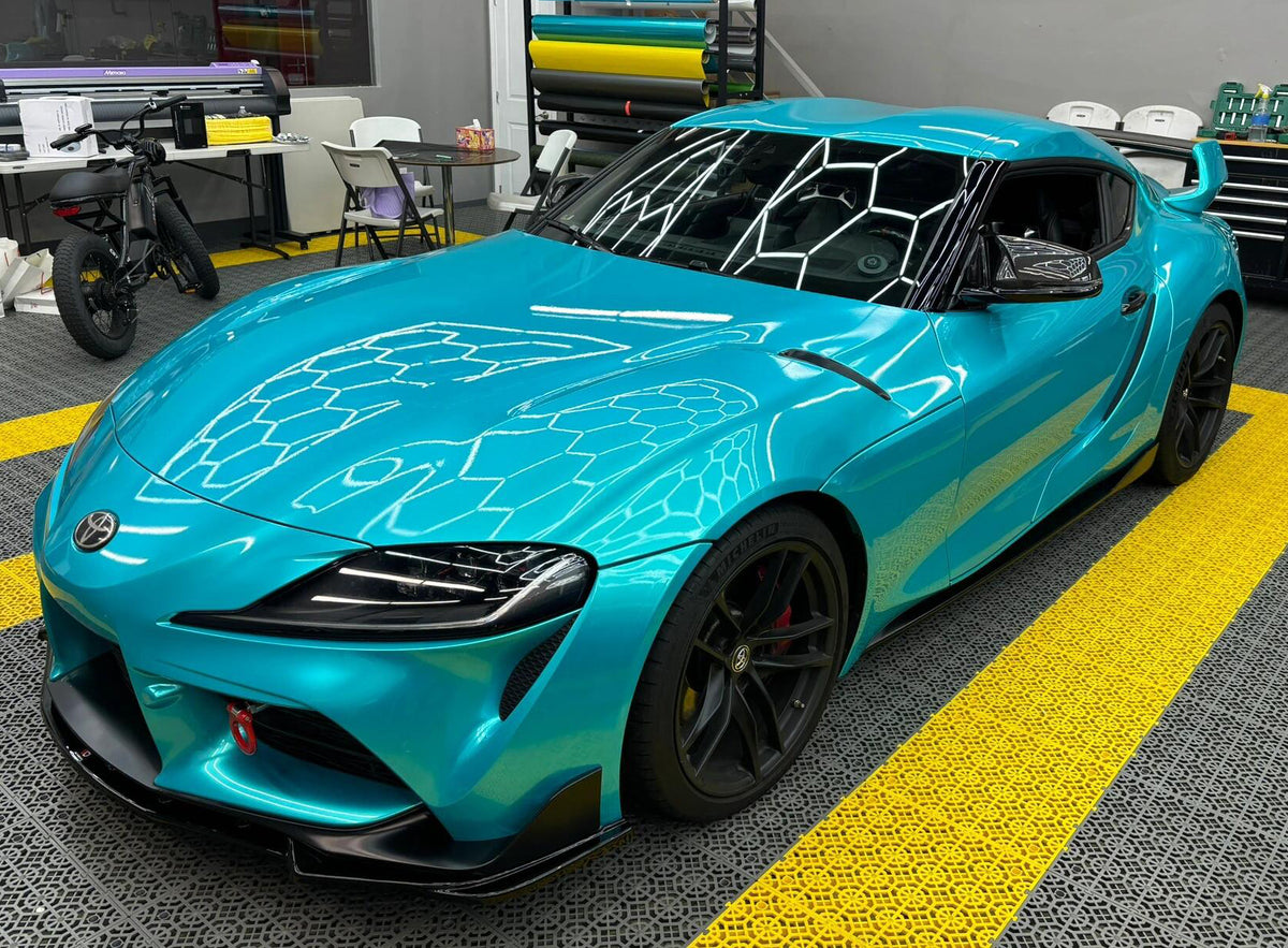 Mallcas™ Glossy Metallic Tiffany Blue Vinyl Wrap (PET Liner)