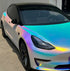 Mallcas™ Matte Rainbow Chrome White Vinyl Wrap (PET Liner)