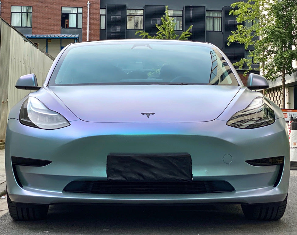 Mallcas™ Matte Diamond Grey Blue Vinyl Wrap