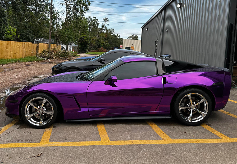 Mallcas™ Mirror Chrome Purple Vinyl Wrap (PET Liner)