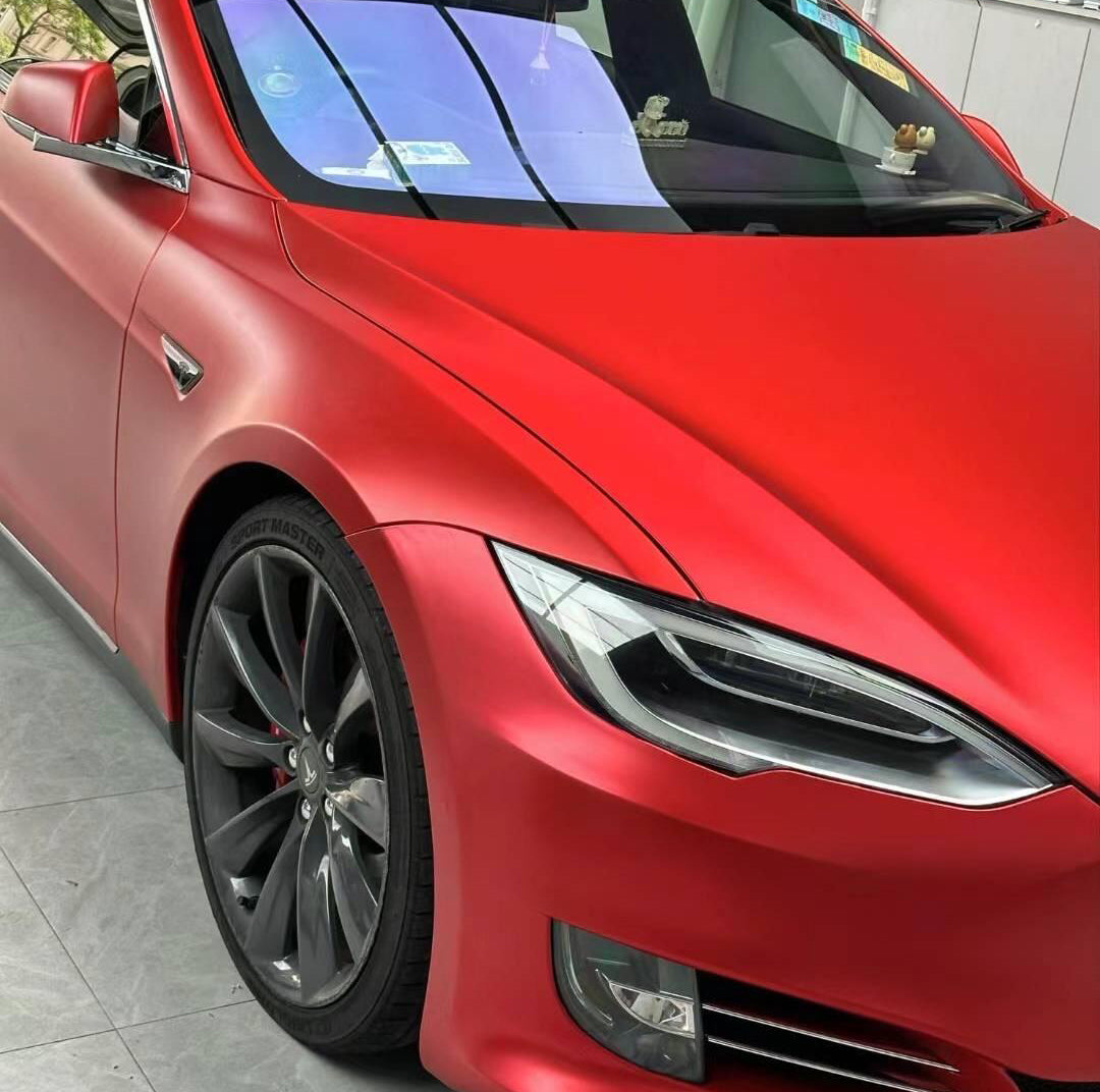 Mallcas™ Matte Ceramics Red Vinyl Wrap (PET Liner)