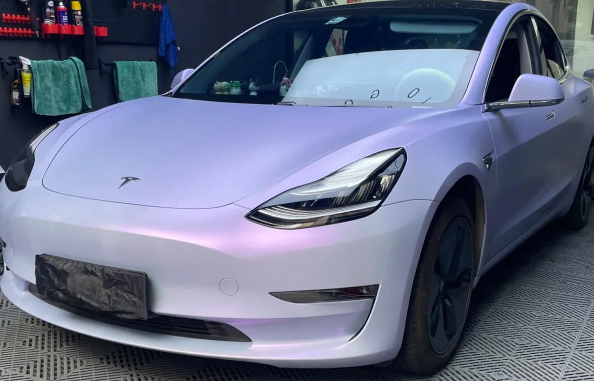 Mallcas™ Color Shift Satin Blue Purple Vinyl Wrap (PET Liner)