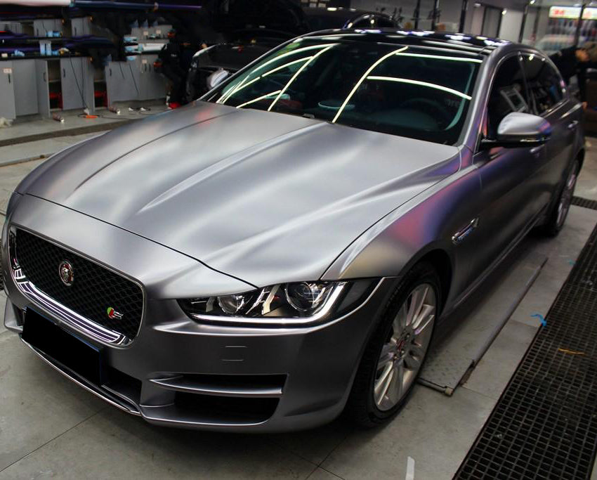 Mallcas™ Matte Pure Metal Titanium Grey Vinyl Wrap (PET Liner)
