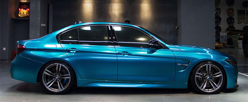 Mallcas™ Glossy Metallic Beach Blue Vinyl Wrap (PET Liner)