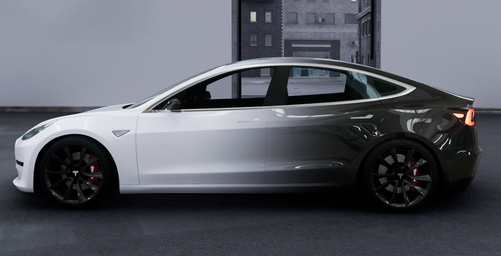 Mallcas™ Black to White Custom Printed Vinyl Wrap