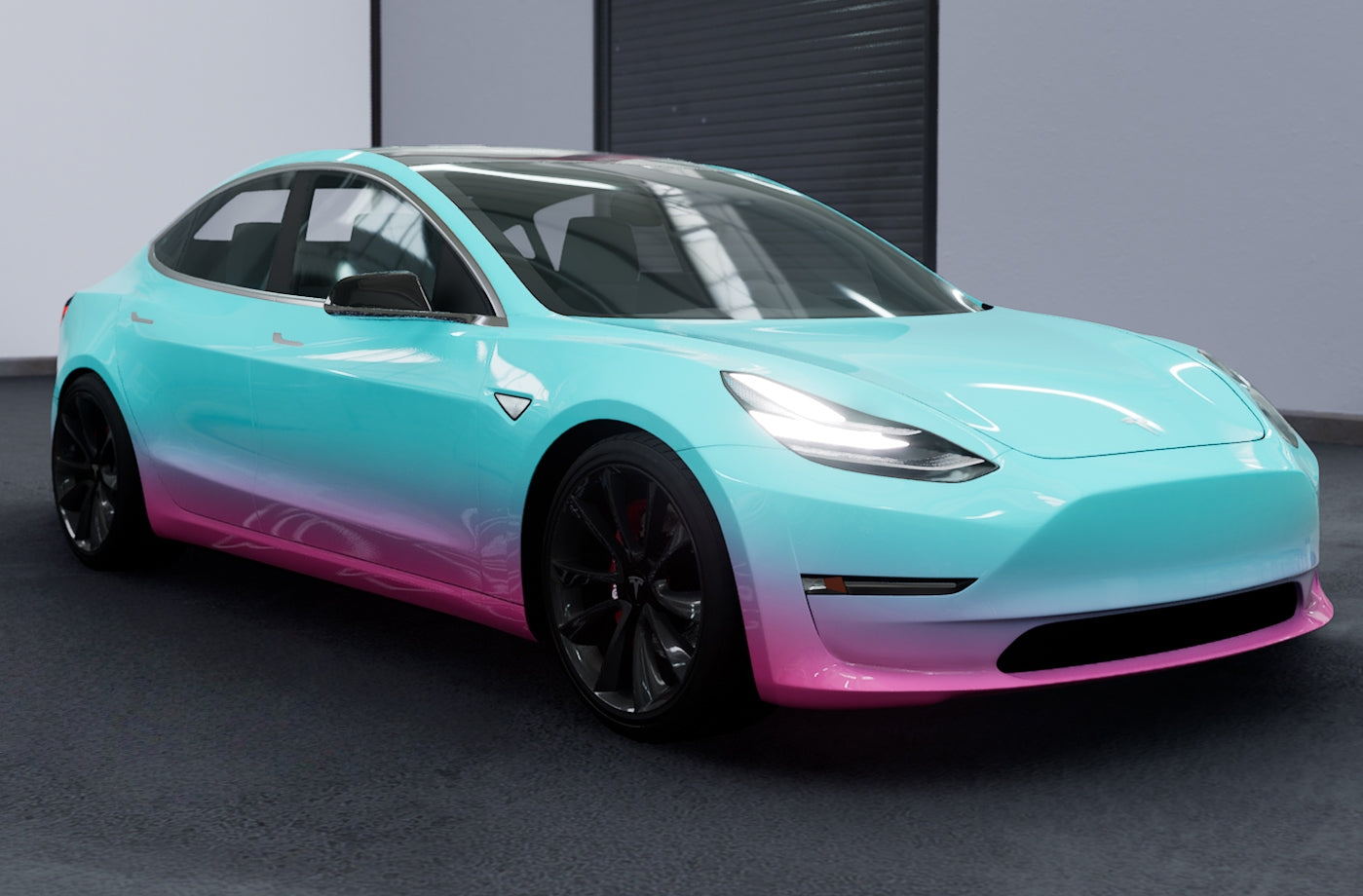 Mallcas™ Blue to Pink Custom Printed Vinyl Wrap