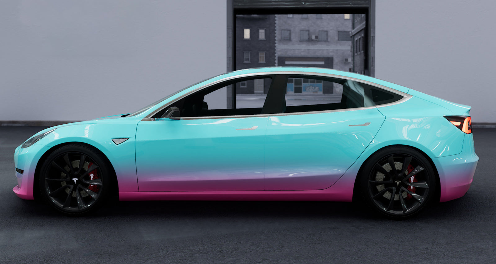 Mallcas™ Blue to Pink Custom Printed Vinyl Wrap