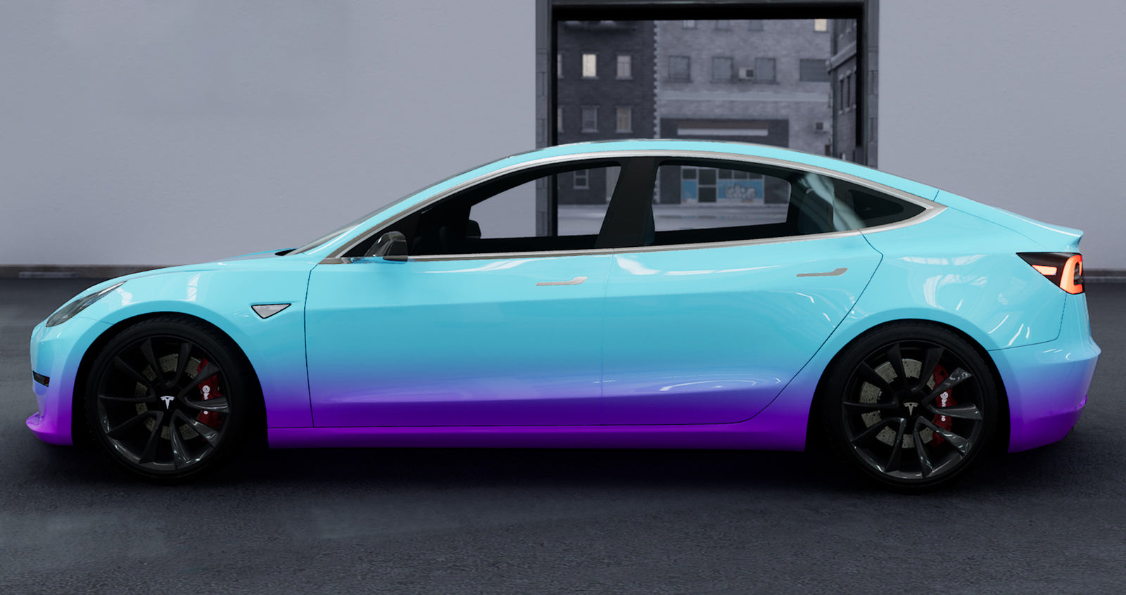 Mallcas™ Blue to Purple Custom Printed Vinyl Wrap