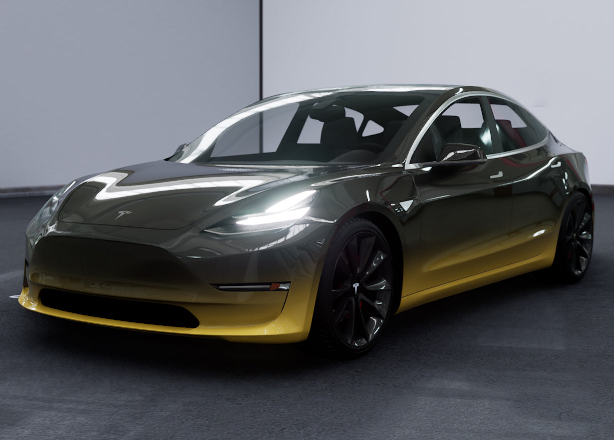 Mallcas™ Black to Yellow Custom Printed Vinyl Wrap