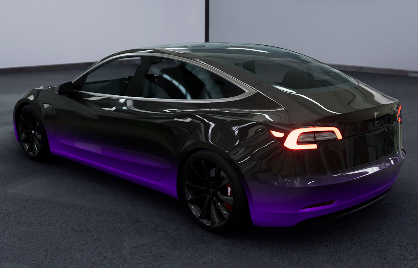 Mallcas™ Black to Purple Custom Printed Vinyl Wrap