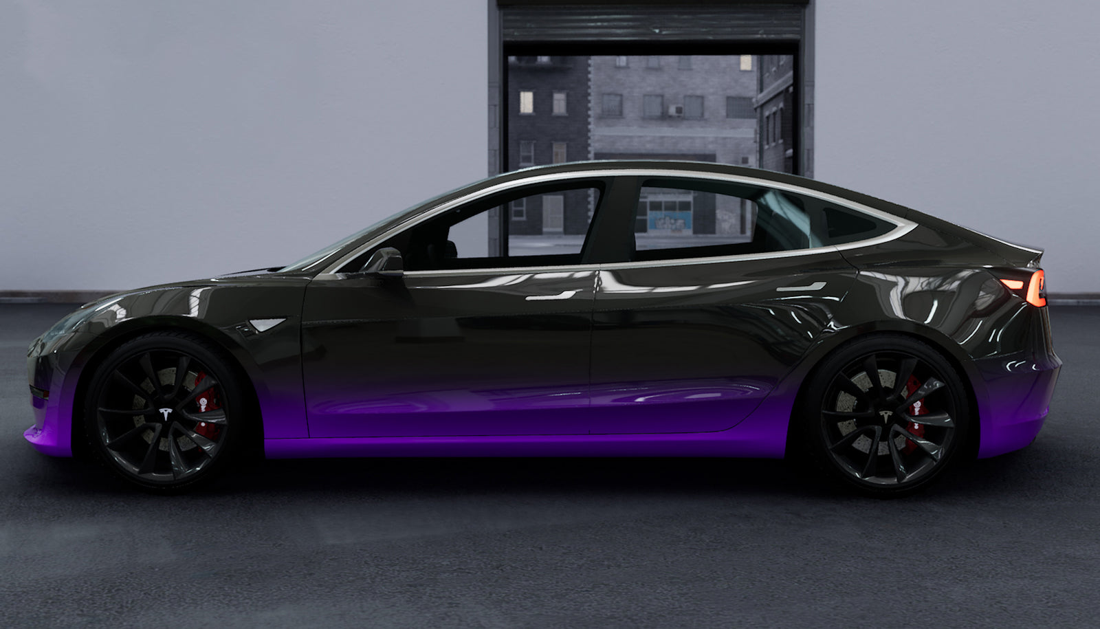 Mallcas™ Black to Purple Custom Printed Vinyl Wrap