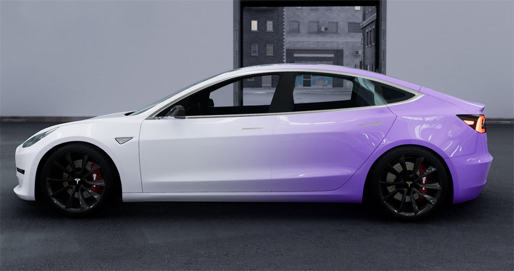 Mallcas™ White to Purple Custom Printed Vinyl Wrap