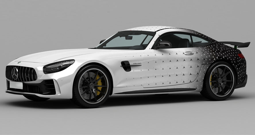 Mallcas™ Star Black to white Custom Printed Vinyl Wrap