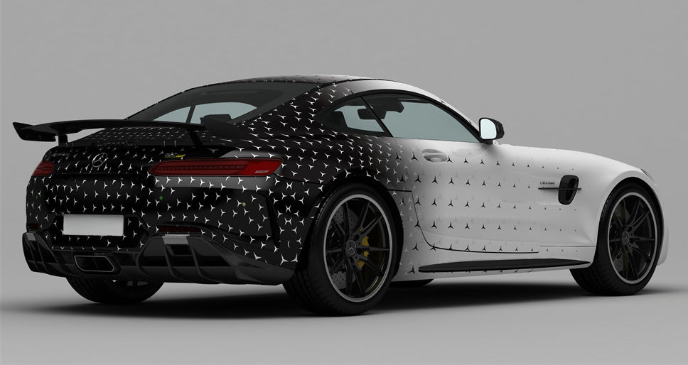 Mallcas™ Star Black to white Custom Printed Vinyl Wrap