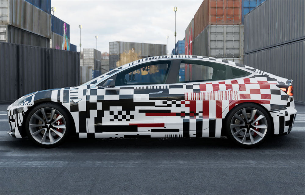 Mallcas™ Grid Racing Custom Printed Vinyl Wrap