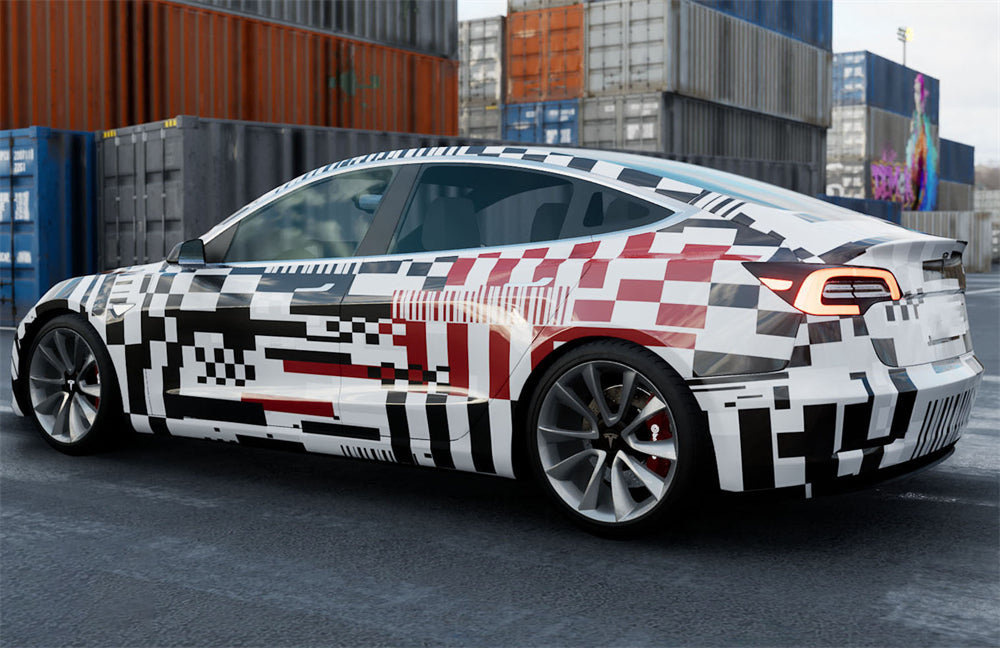 Mallcas™ Grid Racing Custom Printed Vinyl Wrap