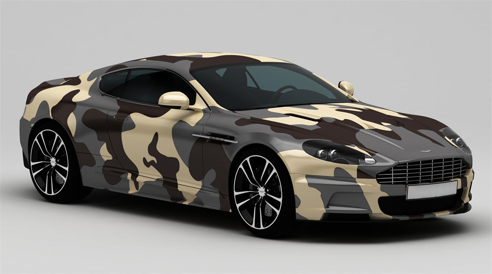 Mallcas™ Beige black Camouflage Custom Printed Vinyl Wrap
