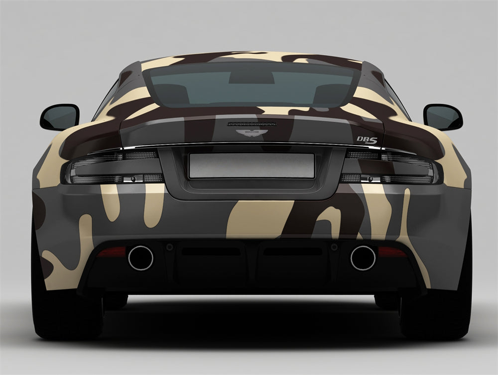 Mallcas™ Beige black Camouflage Custom Printed Vinyl Wrap
