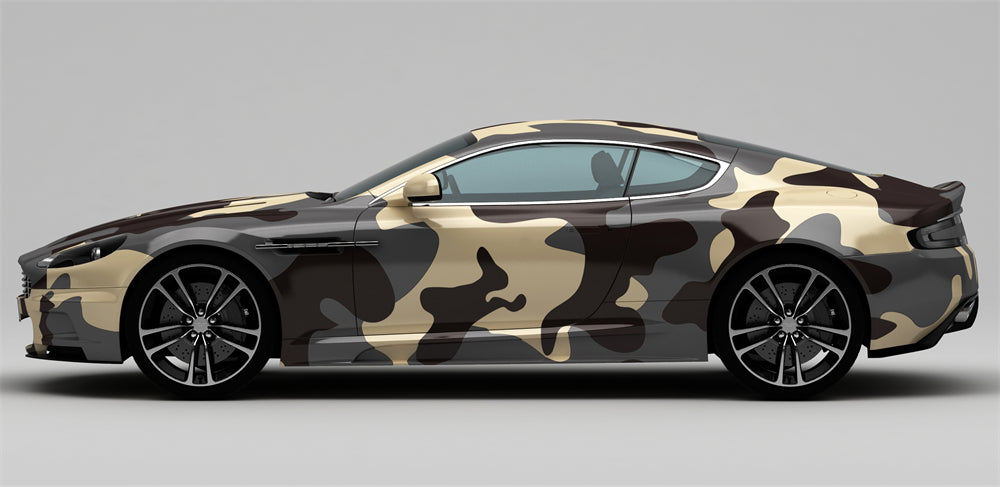 Mallcas™ Beige black Camouflage Custom Printed Vinyl Wrap