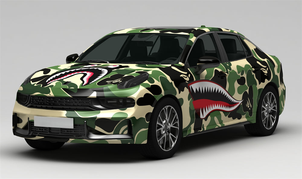 Mallcas™  Shark Camouflage Custom Printed Vinyl Wrap
