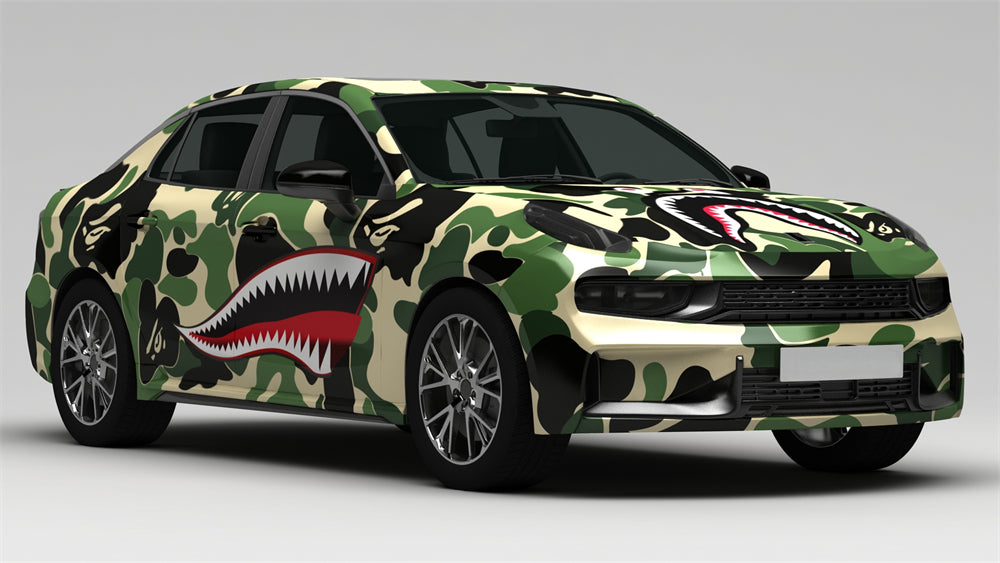 Mallcas™  Shark Camouflage Custom Printed Vinyl Wrap