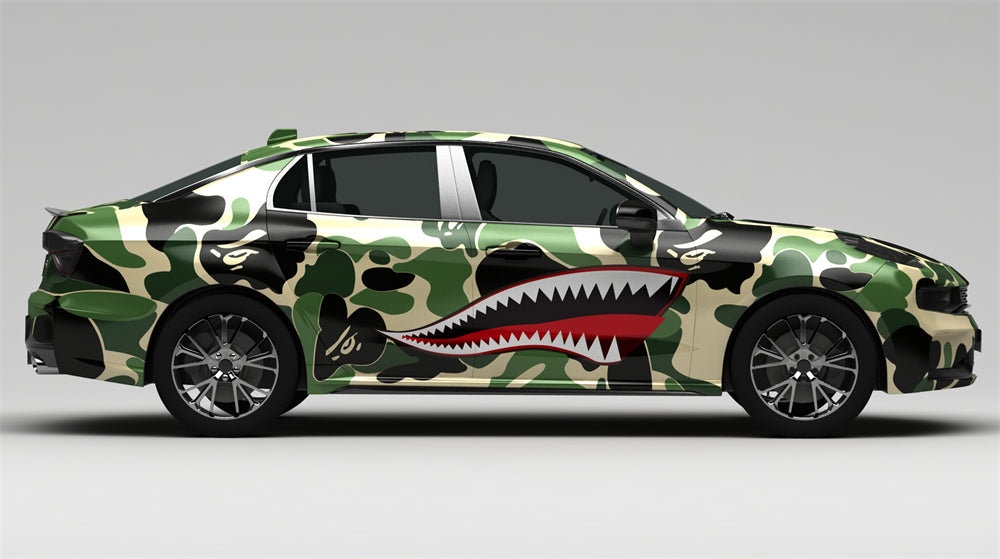 Mallcas™  Shark Camouflage Custom Printed Vinyl Wrap
