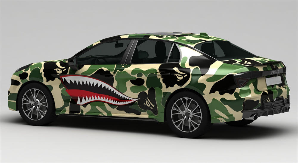 Mallcas™  Shark Camouflage Custom Printed Vinyl Wrap