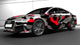 Mallcas™  Black Grey Red Camouflage Custom Printed Vinyl Wrap