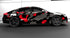 Mallcas™  Black Grey Red Camouflage Custom Printed Vinyl Wrap