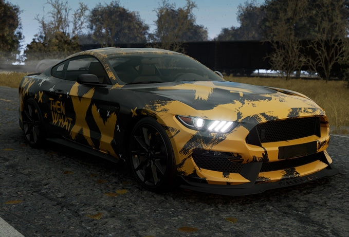 Mallcas™ Black Yellow Ink Splash Custom Printed Vinyl Wrap