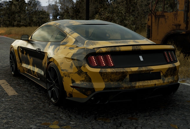 Mallcas™ Black Yellow Ink Splash Custom Printed Vinyl Wrap