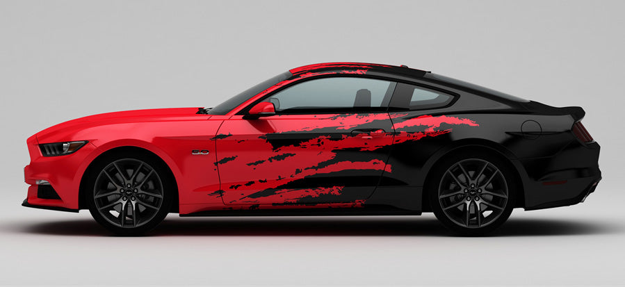 Mallcas™ Black Red Ink Splash Custom Printed Vinyl Wrap