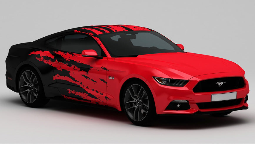 Mallcas™ Black Red Ink Splash Custom Printed Vinyl Wrap