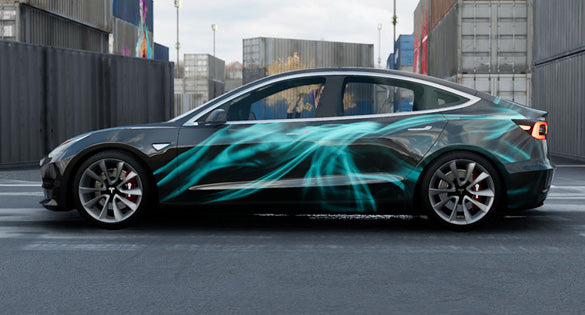 Mallcas™ Flowing Colorful Custom Printed Vinyl Wrap