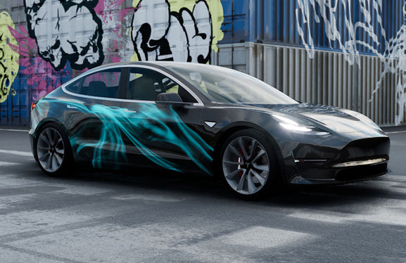 Mallcas™ Flowing Colorful Custom Printed Vinyl Wrap