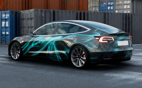 Mallcas™ Flowing Colorful Custom Printed Vinyl Wrap