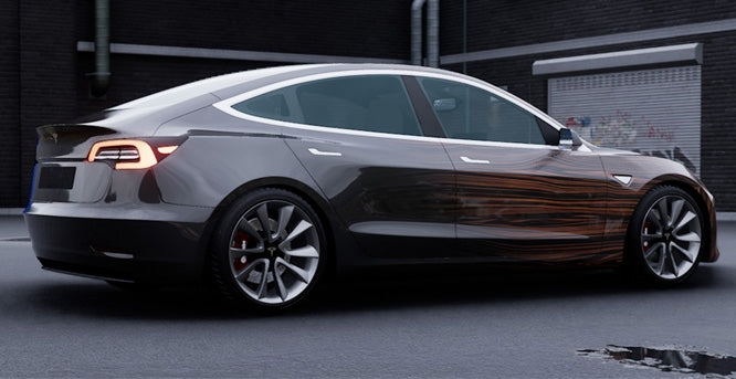 Mallcas™ Black Wood Grain Custom Printed Vinyl Wrap