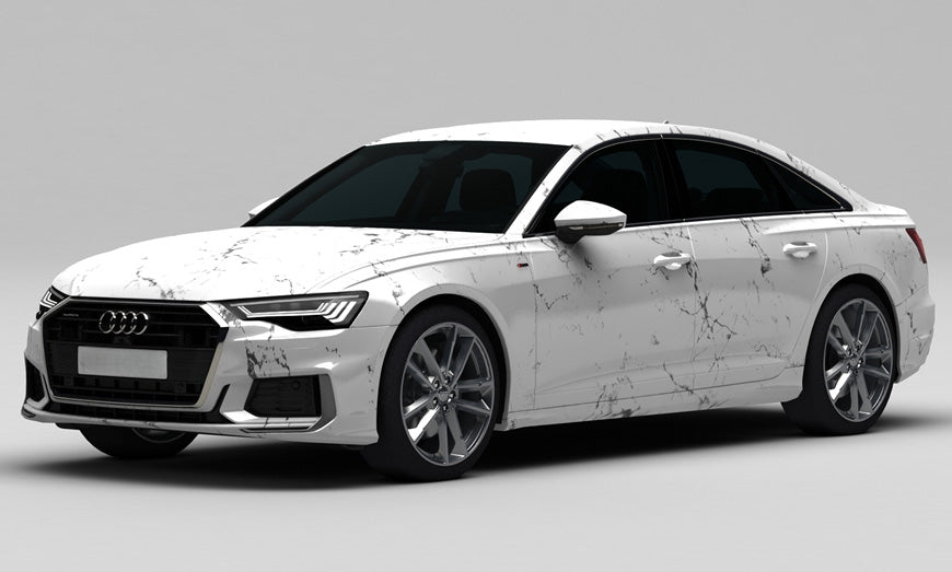 Mallcas™ White Marble Custom Printed Vinyl Wrap