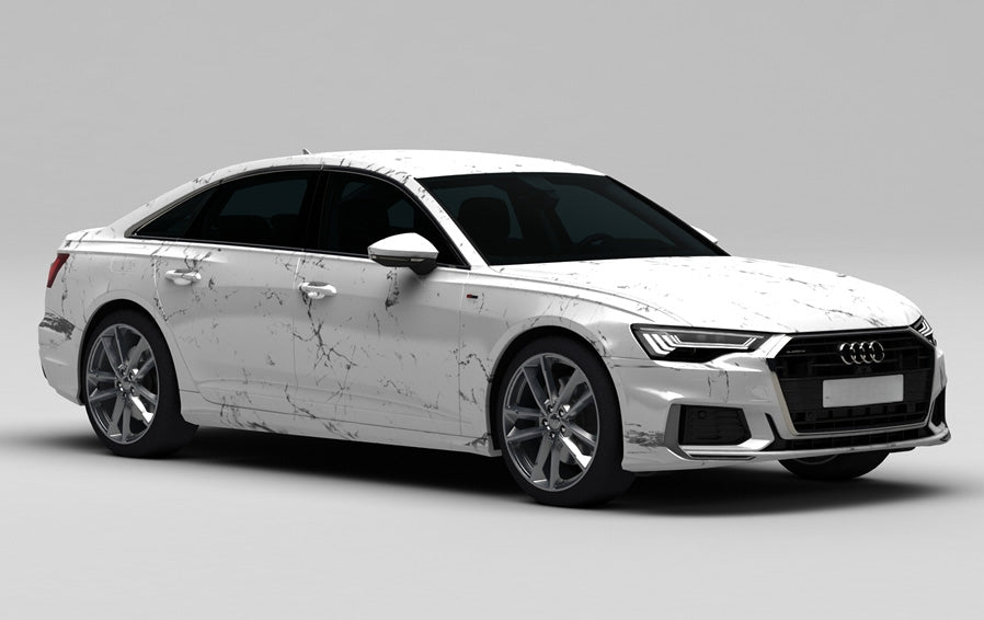 Mallcas™ White Marble Custom Printed Vinyl Wrap