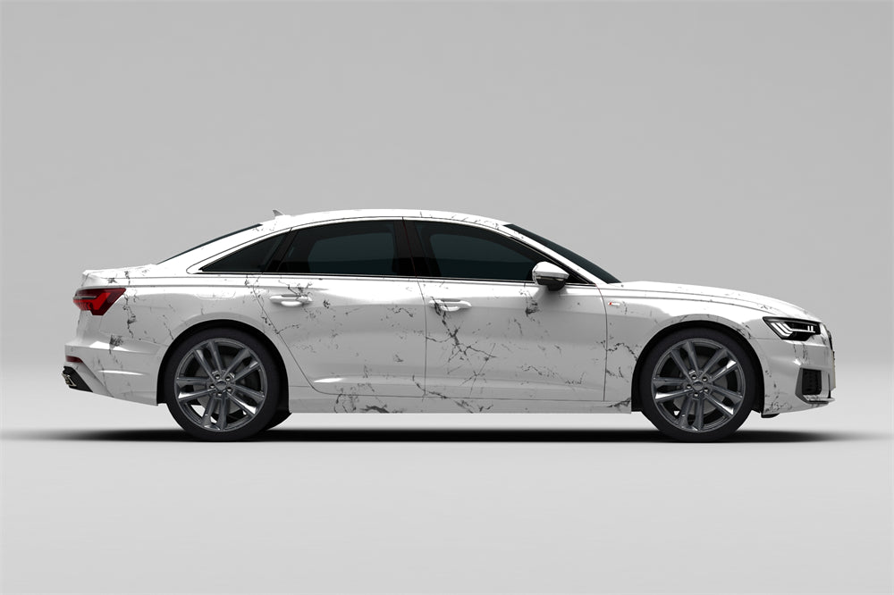 Mallcas™ White Marble Custom Printed Vinyl Wrap