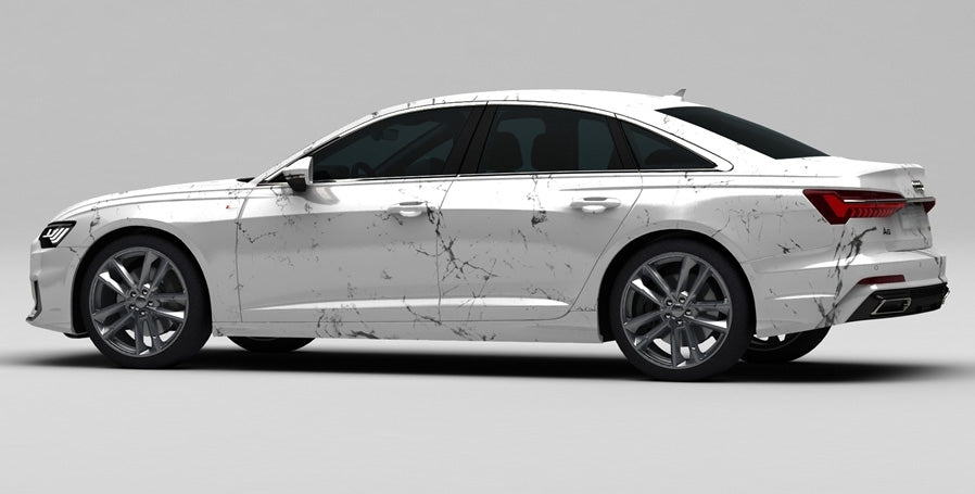 Mallcas™ White Marble Custom Printed Vinyl Wrap
